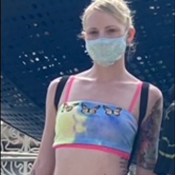 SHEIN Tops - Tye dye butterfly bandeau top